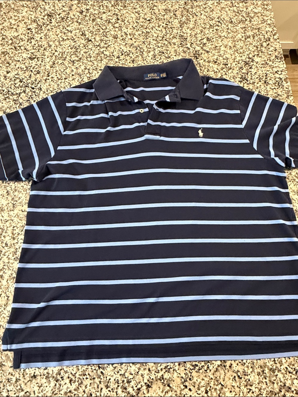 Polo by Ralph Lauren Navy with Light Blue Stripe Polo